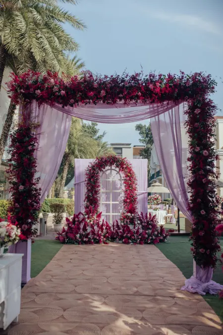 Grand wedding mandap decoration by AICA Events